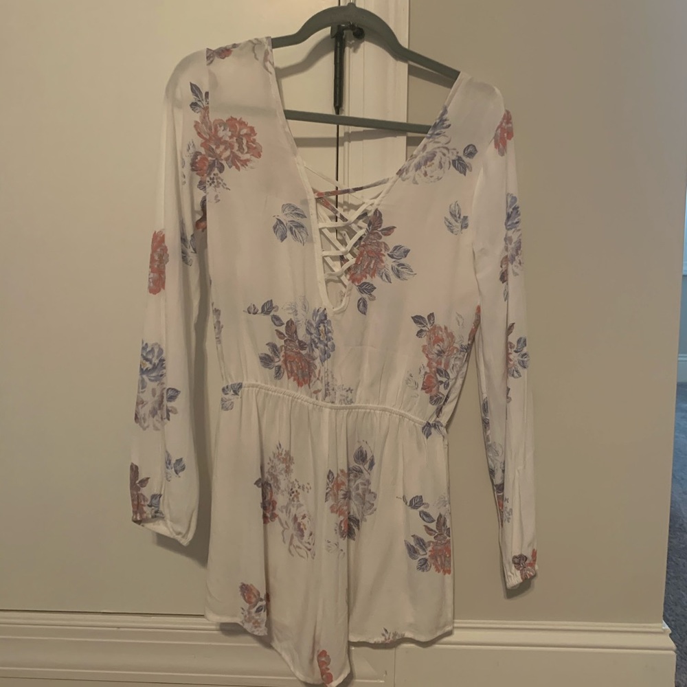 White floral romper, size small
